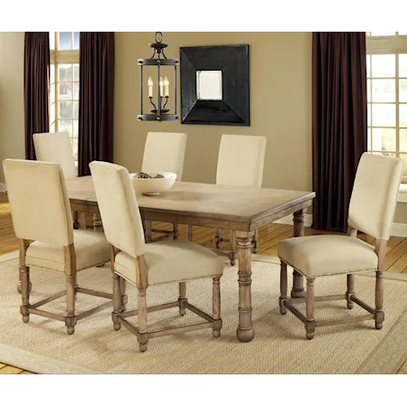 7 Piece Dining Table with Side Chairs Set